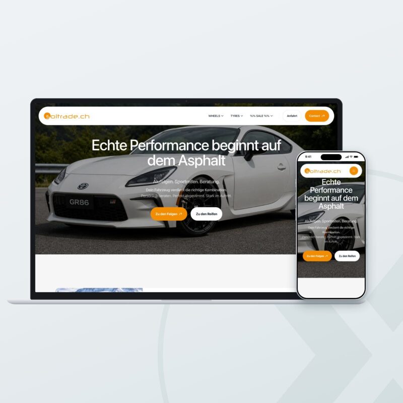 Website der Soltrade AG auf Laptop und Smartphone