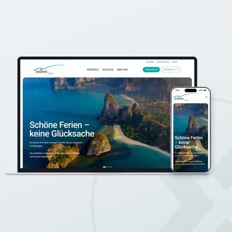 Website von Move by Australasia auf Laptop und Smartphone